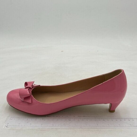 YDN Women Closed Round Toe Pumps Low Heels Shoes with Bowknot for Work Office - Picture 2 of 7
